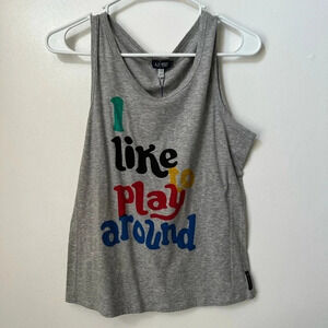 Armani Jeans I Like To Play Around Gray Tank Top NWT